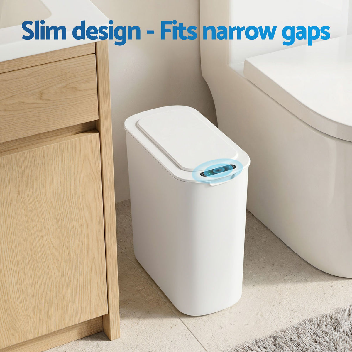 Devanti Automatic Trash Bin 2PCS with Lid 11L Motion Sensor - SB-F-11L-WHX2