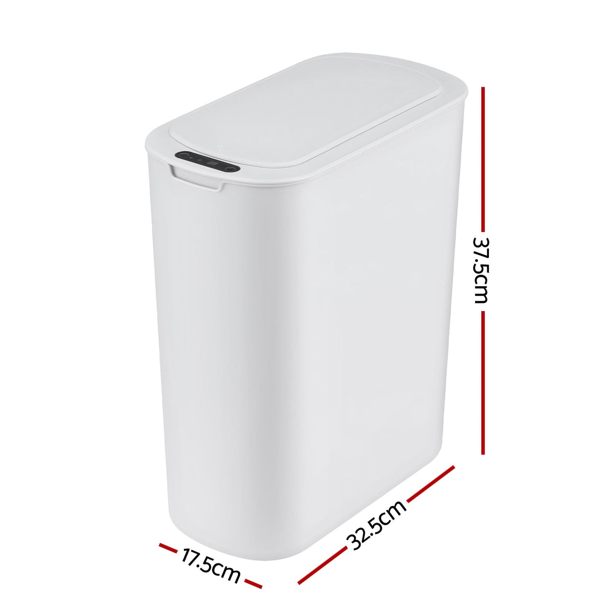 Devanti Automatic Trash Bin with Lid 21L Motion Sensor Kitchen Bin Touchless Garbage Can Plastic Slim Rubbish Bin with Liner Holder for Kitchen, Home, Office, White