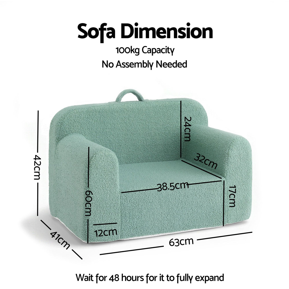 Artiss Sofa Foam Couch with Carry Handle Mint Green