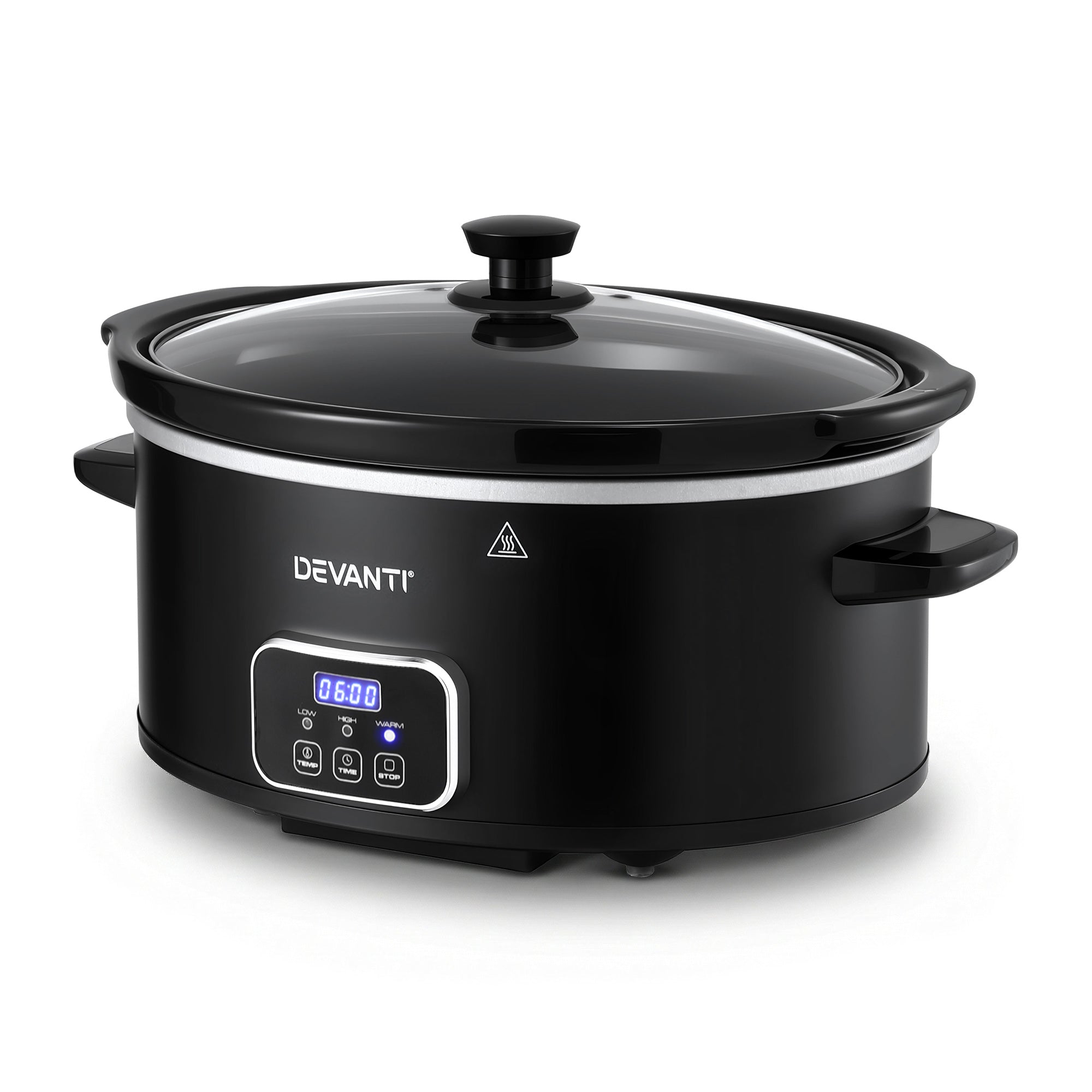Devanti 5.6L Slow Cooker Electric Multi Cooker with 3 Heat - SC-DP-6QT-BK