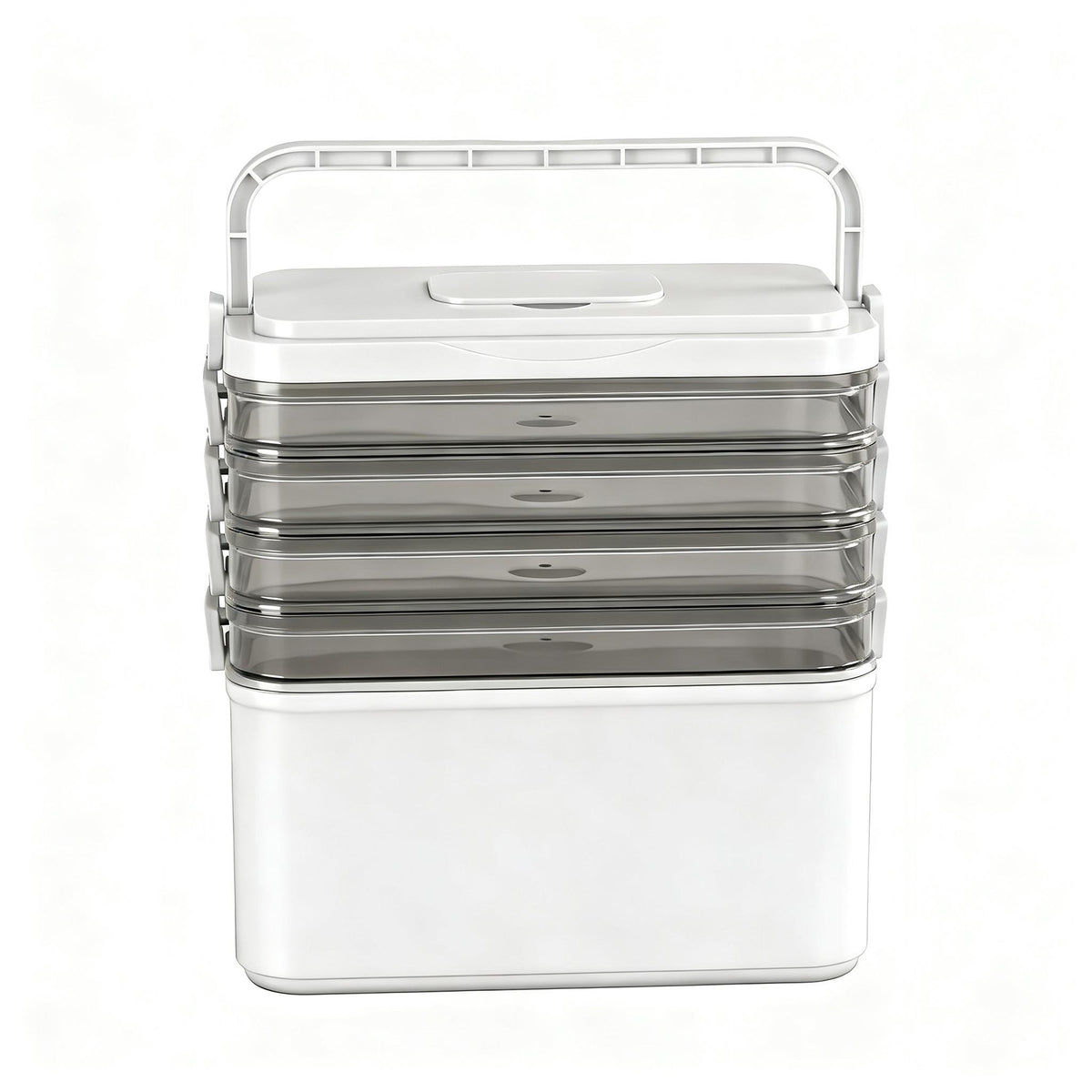 Artiss 5 Tier Portable Storage Box Detachable with Handles Plastic Clear
