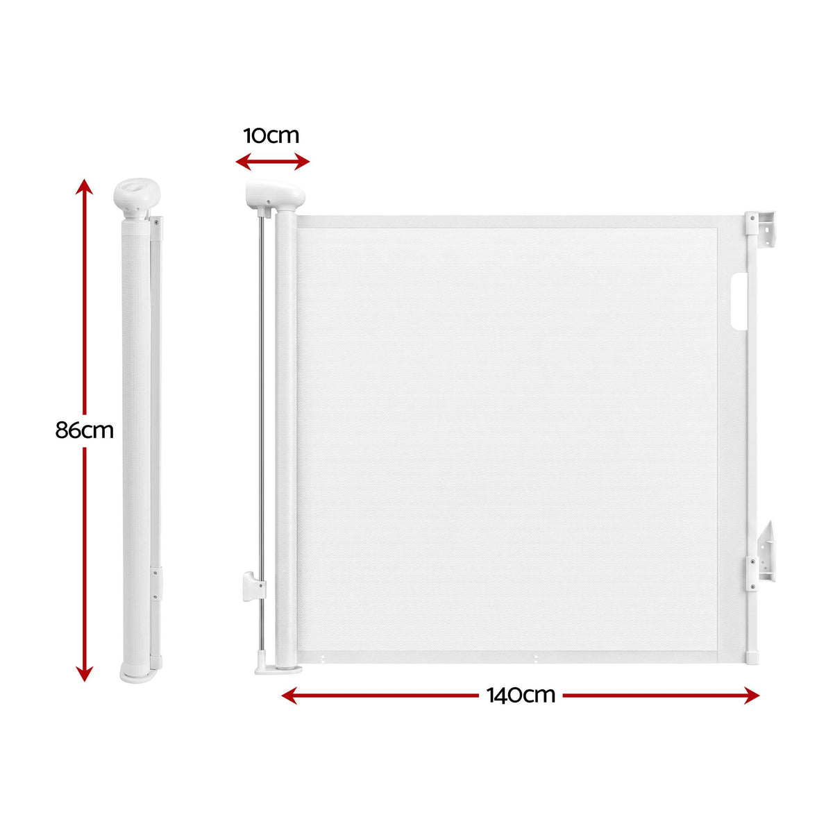 Keezi Retractable Gate Baby Gate Pet Safety Fence Extends up to 140cm White