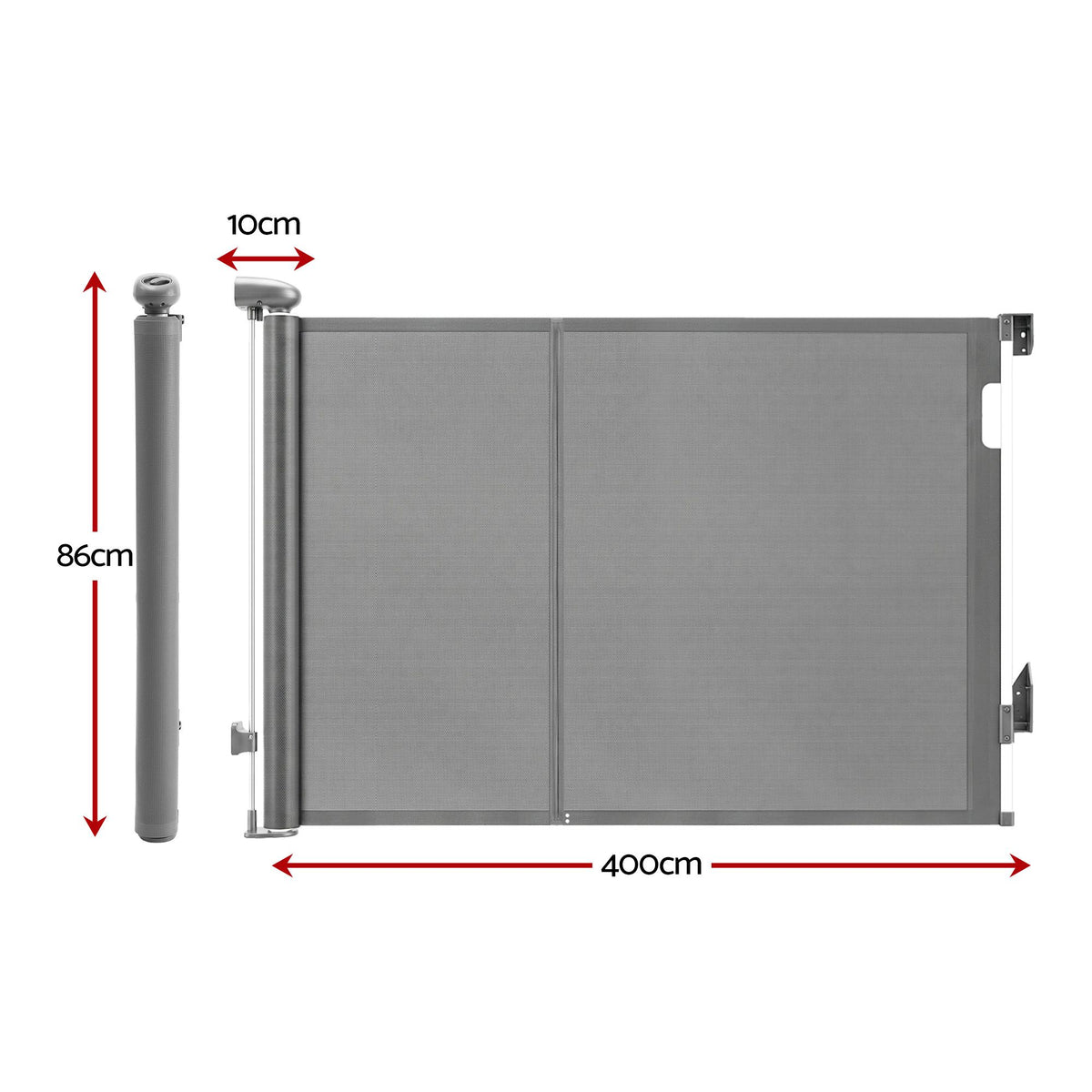 Keezi Retractable Gate Baby Gate Pet Safety Fence Extends up to 400cm Grey