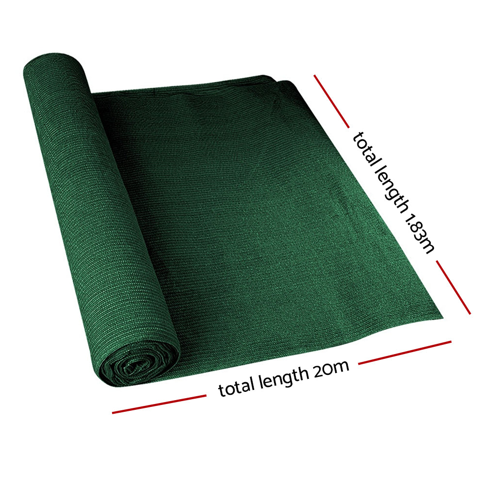 Instahut 90% Shade Cloth 1.83x20m Shade Cloth Sail - SH-CL-183X200-195-GR