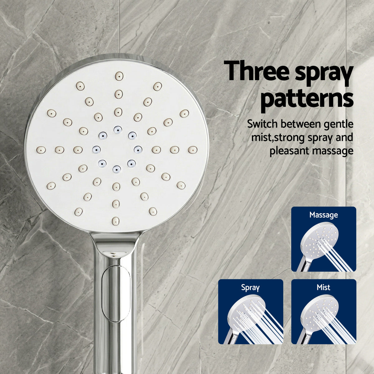 Cefito 9'' Rain Shower Head Set Handheld Round High P - SHOWER-A1-RO-9-SI-TAP-RO