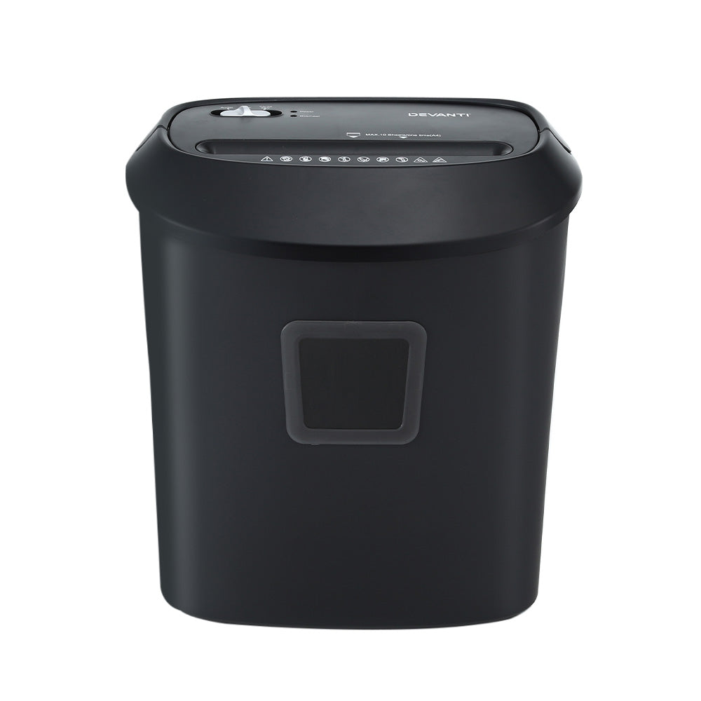 Devanti Electric Paper Shredder for Home Office 10 A4 Paper - SHRED-1001C-BK