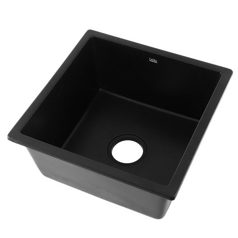 Cefito Stone Kitchen Sink 450X450MM Granite Under/Topmount Bas - SINK-STONE-4545