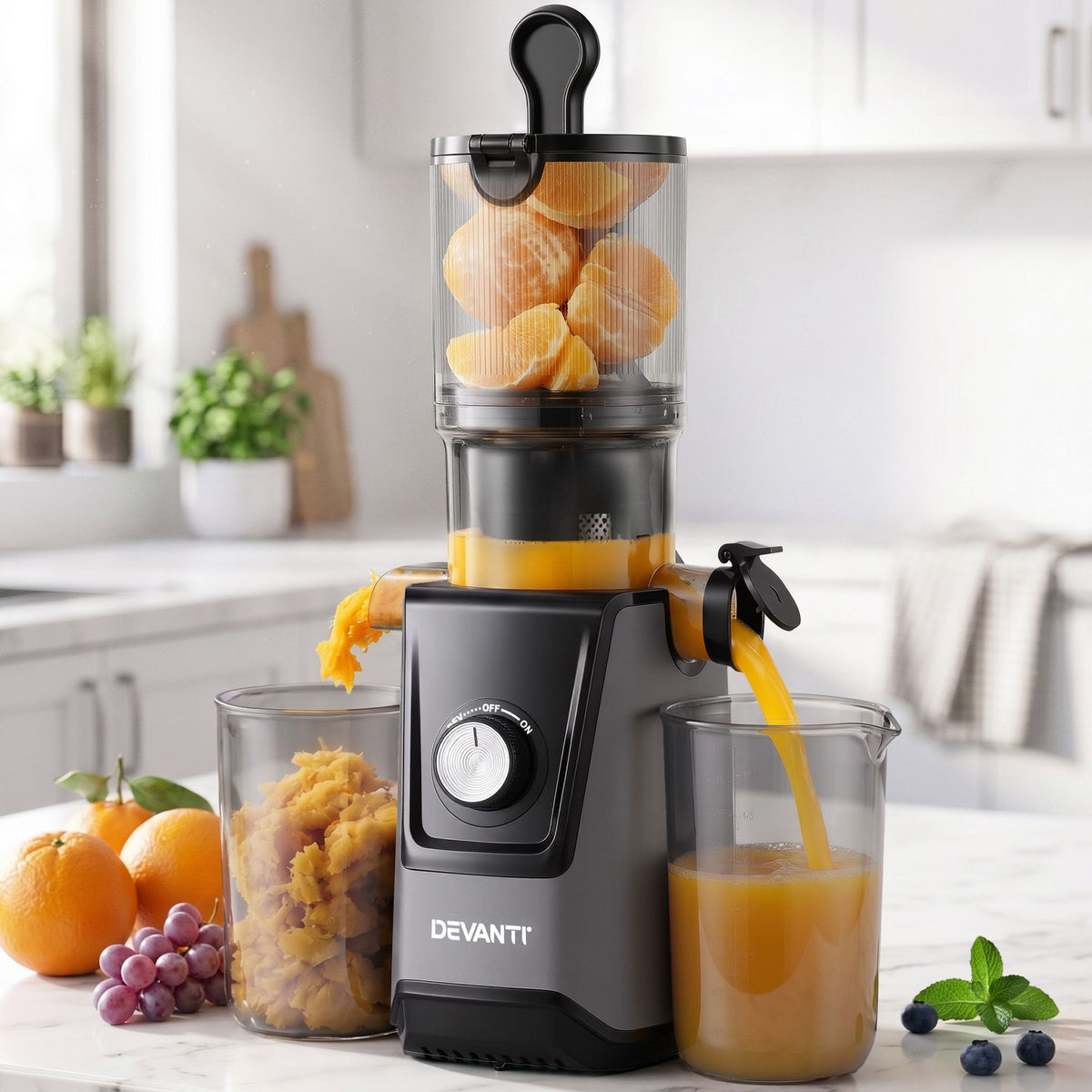 DEVANTI Slow Juicer Cold Press 200W for Fruit Vegetable Juice