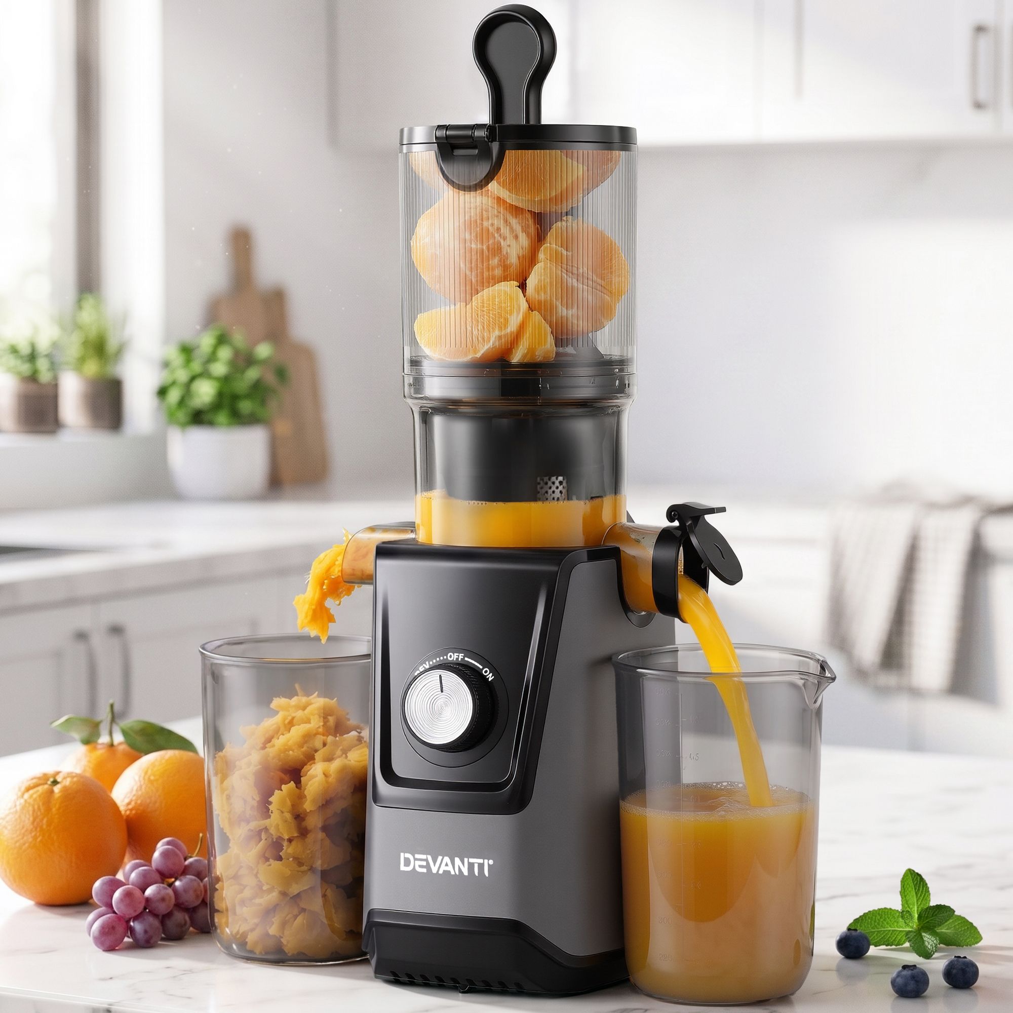 DEVANTI Slow Juicer Cold Press 200W for Fruit Vegetable Juice