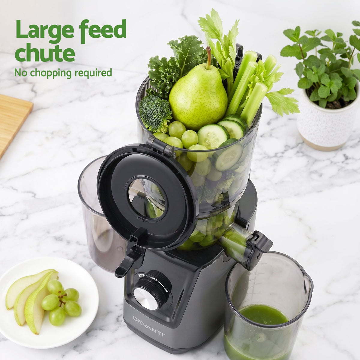 DEVANTI Slow Juicer Cold Press 200W for Fruit Vegetable Juice