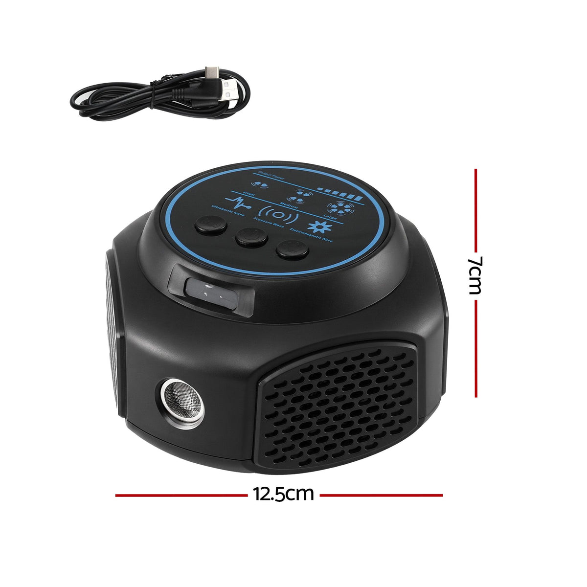 Gardeon Ultrasonic Rat Repeller 360 Degree 4 Modes Pest Repeller Black