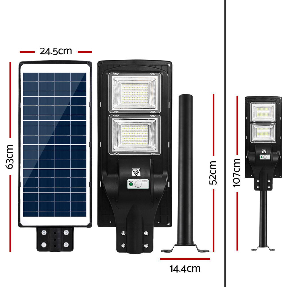 Leier 160 LED Solar Street Light 120W Flood Motion Sensor Remote - STL-OP-120WX2