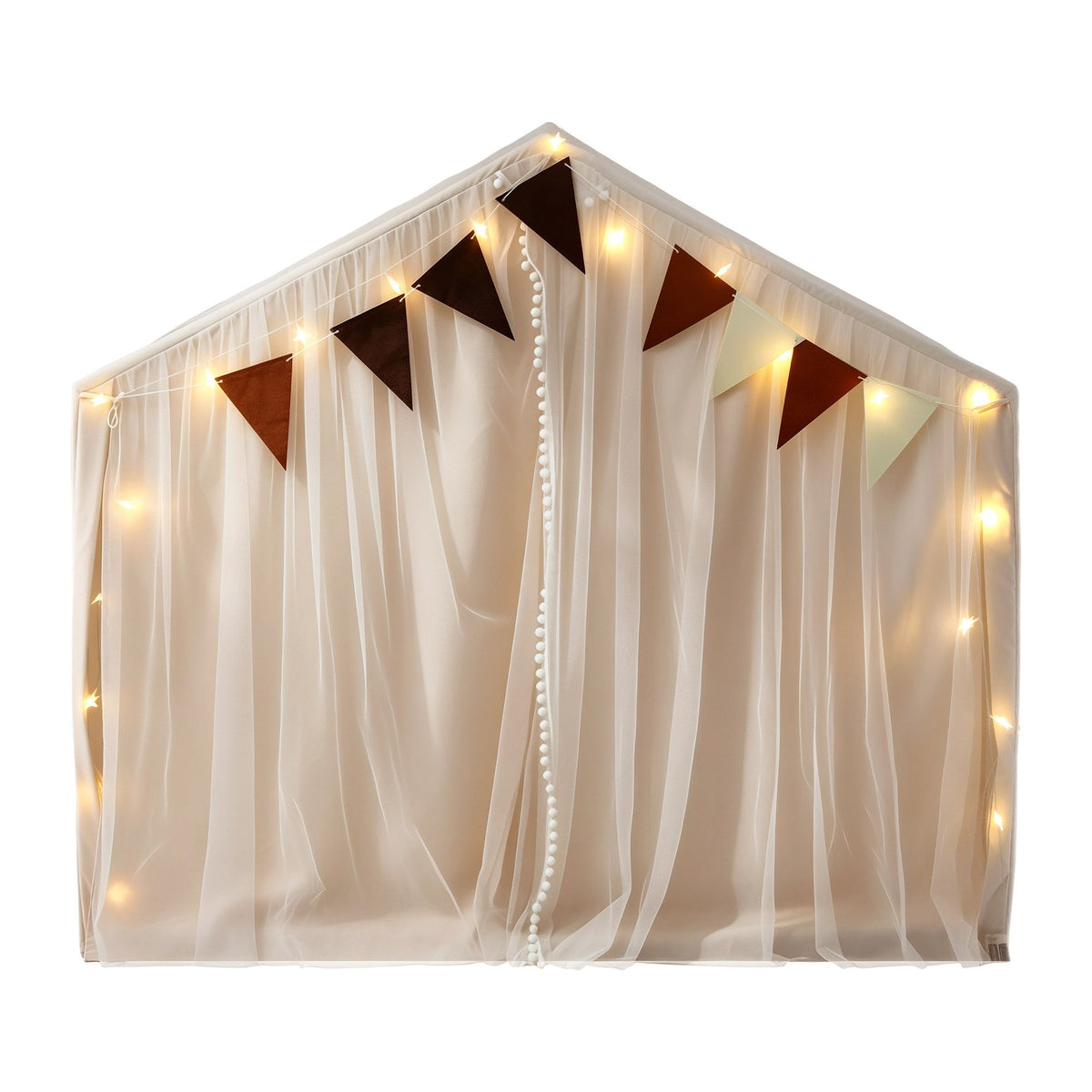 Keezi Kids Play Tent with Star Lights Windows Flag 144cmx95cm Playhouse