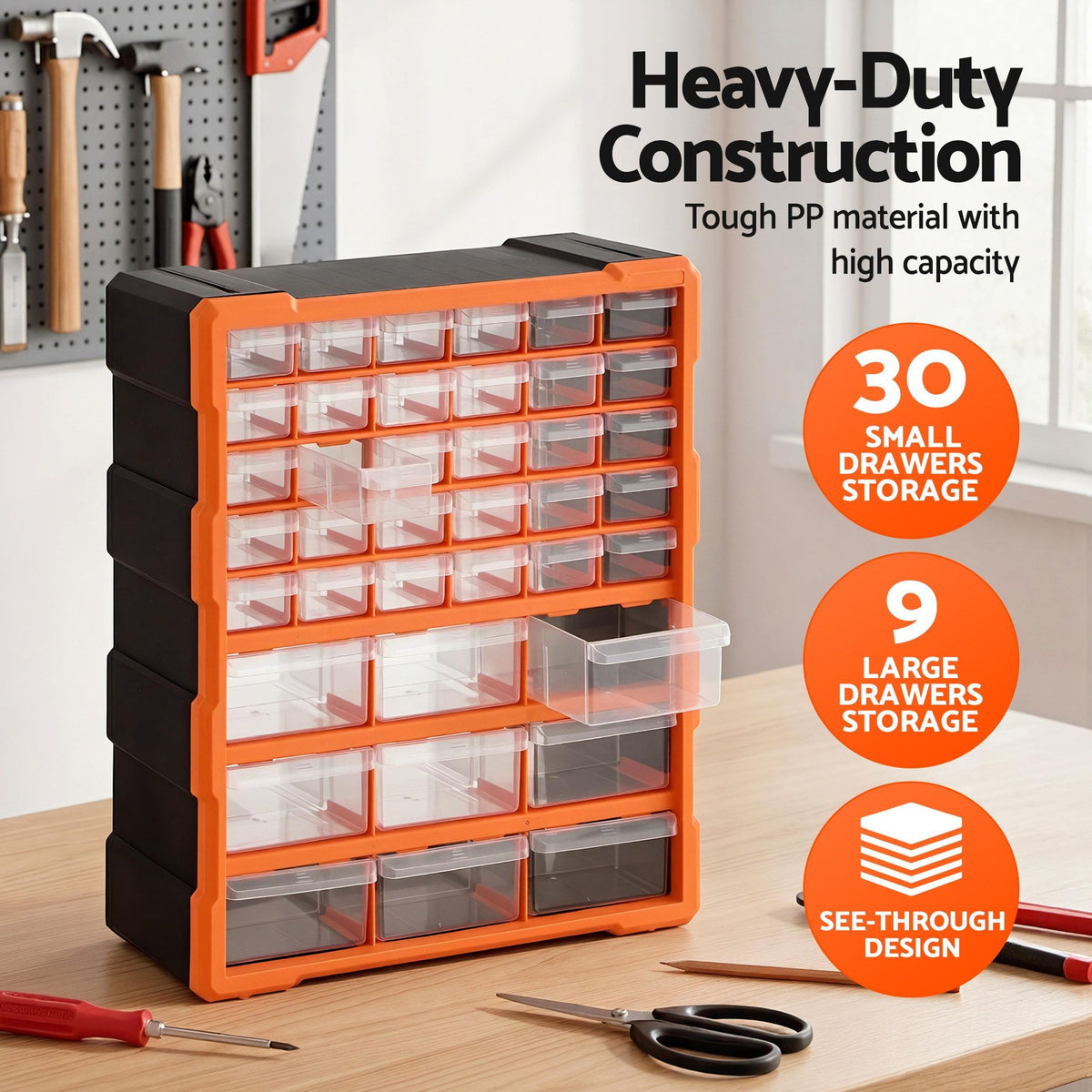 Giantz 39-Drawer Tool Storage Cabinet Anti-Drop Hardware Organizer