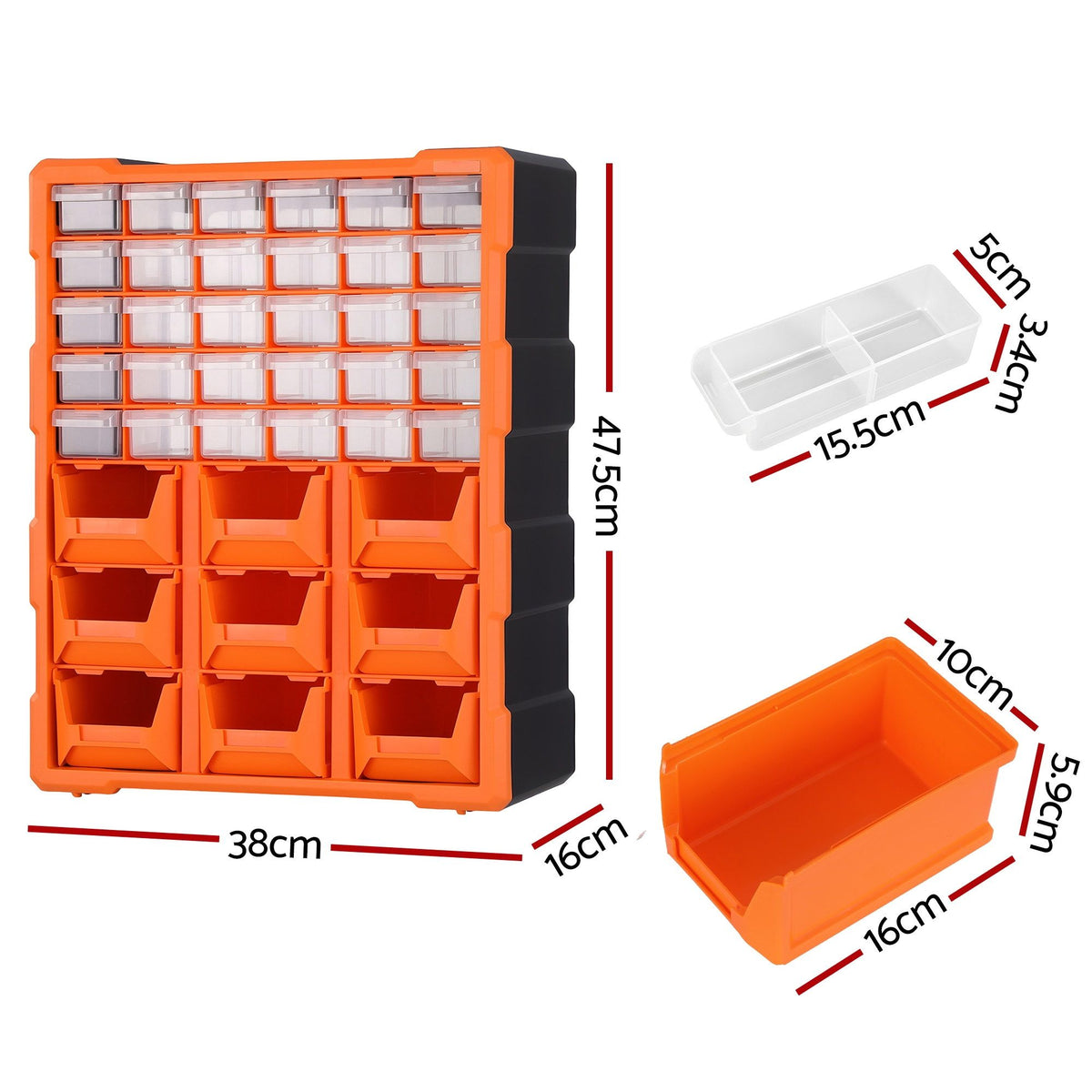 Giantz Tool Organizer 39-Drawer Hardware Cabinet Screw Storage Box Anti-Drop