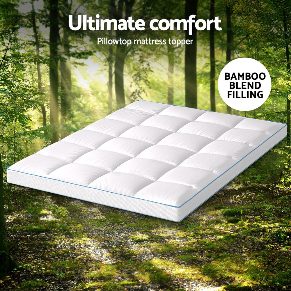 Giselle Bedding 1500GSM Bamboo Pillowtop Mattress Topper - TOPPER-BAM-10-D