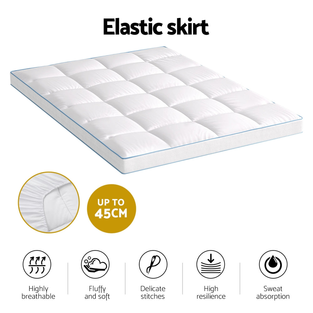 Giselle Bedding 1500GSM Bamboo Pillowtop Mattress Topper - TOPPER-BAM-10-D
