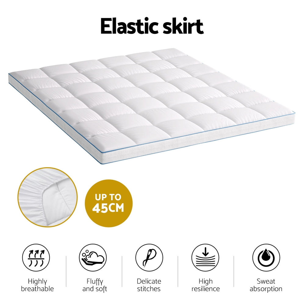 Giselle Bedding 1500GSM Bamboo Pillowtop Mattress Topper - TOPPER-BAM-10-K