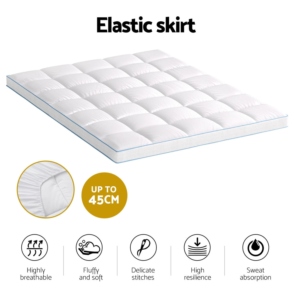 Giselle Bedding 1500GSM Bamboo Pillowtop Mattress Topper - TOPPER-BAM-10-Q