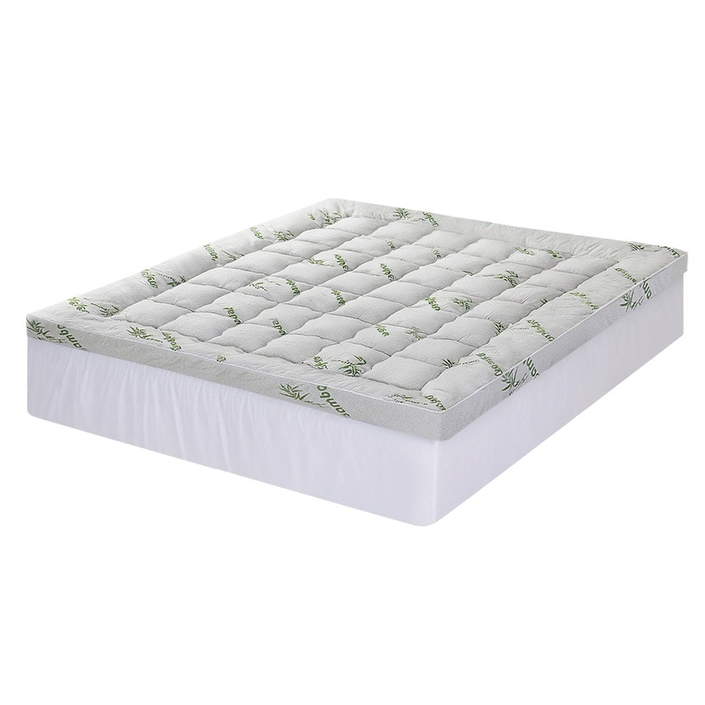 Giselle Bedding 1500GSM Pillowtop Mattress Topper Bamboo - TOPPER-BAM-11-K