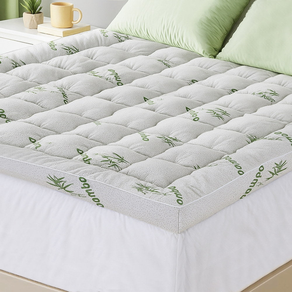 Giselle Bedding 1500GSM Pillowtop Mattress Topper Bamboo - TOPPER-BAM-11-K