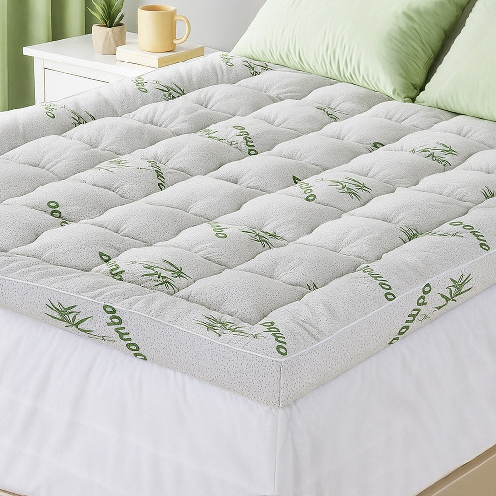 Giselle Bedding 1500GSM Pillowtop Mattress Topper Bamboo - TOPPER-BAM-11-Q