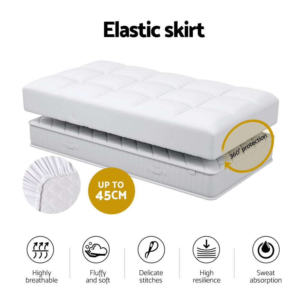 Giselle Bedding Baby Cot Pillowtop Mattress Topper 750GSM Bamboo Cooling Pad for Temperature Regulation, Machine Washable Bed Protector