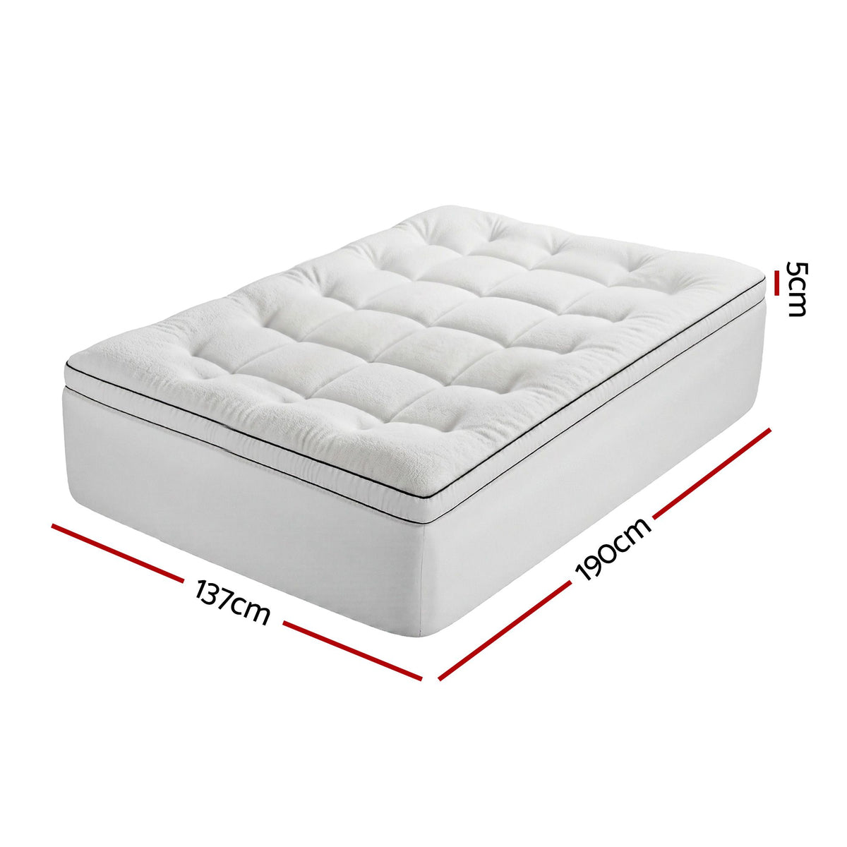 Giselle Bedding Double Mattress Topper 5cm Coral Fleece