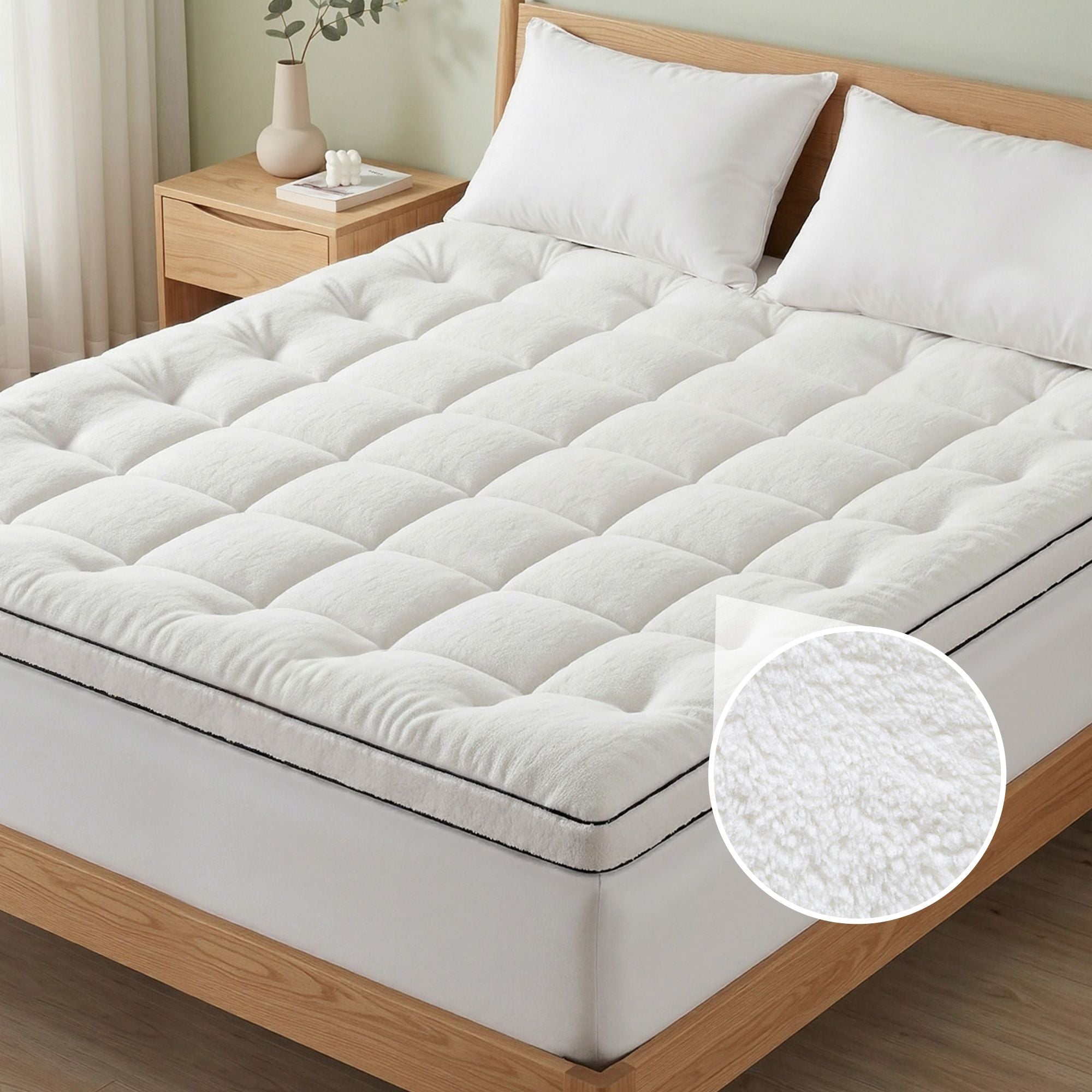 Giselle Bedding King Mattress Topper 5cm Coral Fleece