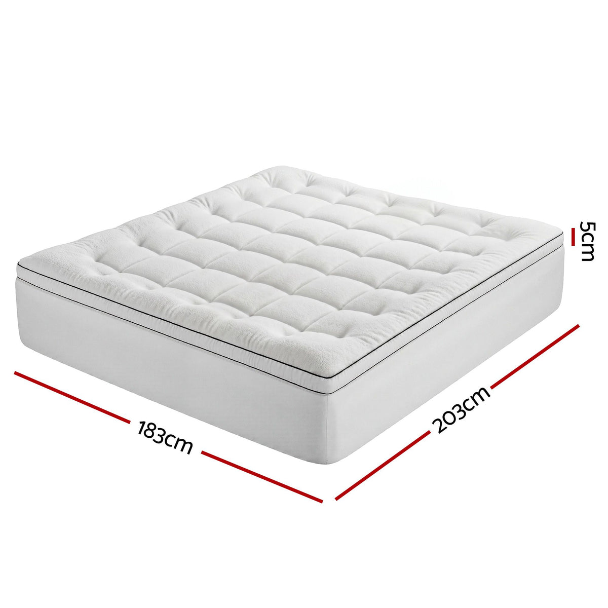 Giselle Bedding King Mattress Topper 5cm Coral Fleece