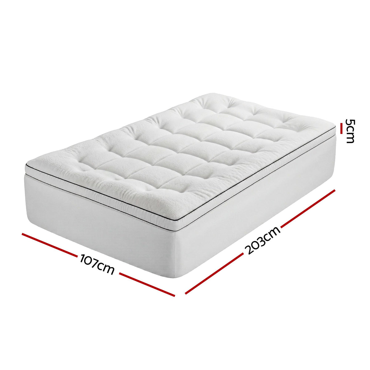 Giselle Bedding King Single Mattress Topper 5cm Coral Fleece
