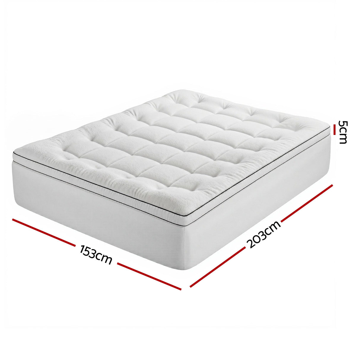 Giselle Bedding Queen Mattress Topper 5cm Coral Fleece