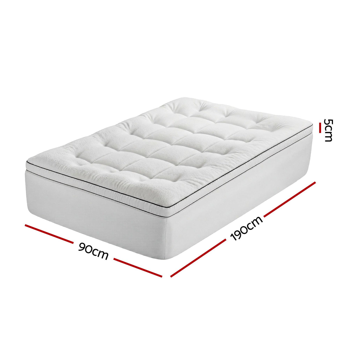 Giselle Bedding Single Mattress Topper 5cm Coral Fleece
