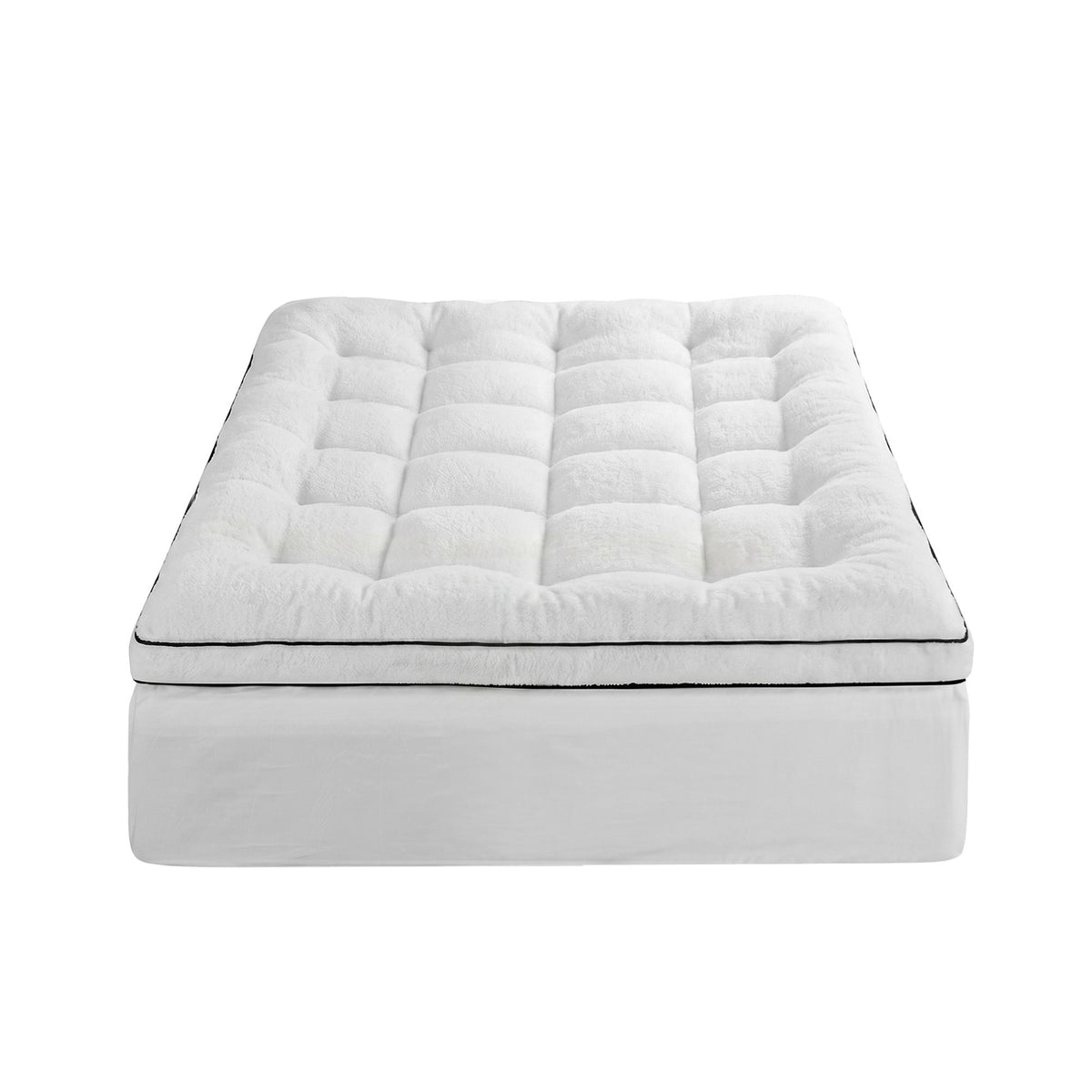 Giselle Bedding Single Mattress Topper 5cm Coral Fleece
