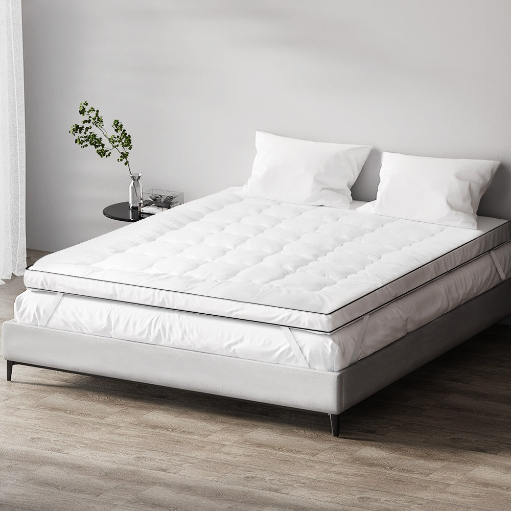 Giselle Bedding Pillowtop Mattress Topper 5cm Thick Mattress Pad for Back Pain Relief & Old Beds Machine Washable 500GSM Breathable Protector King