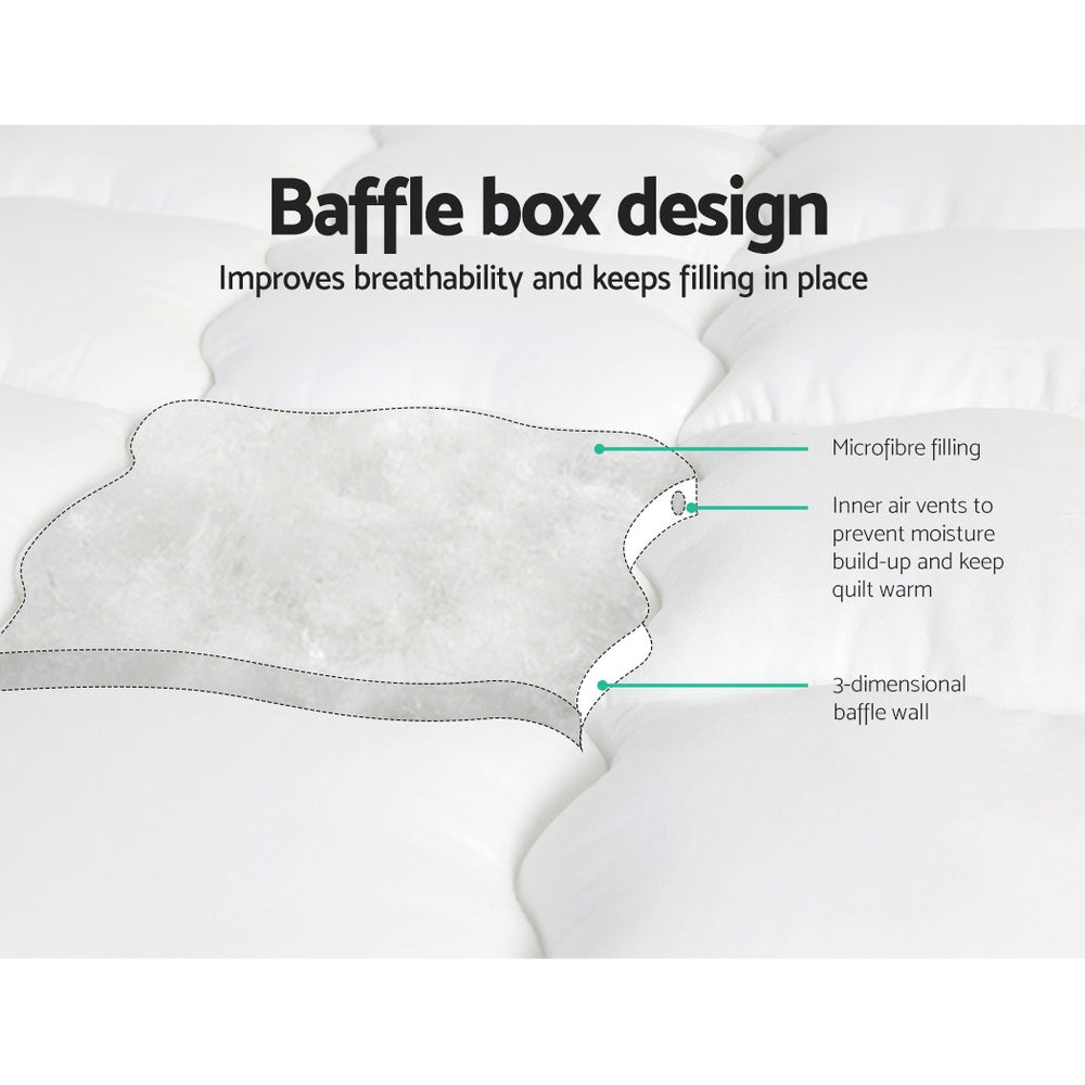 Giselle Bedding Pillowtop Mattress Topper 5cm Thick Mattress Pad for Back Pain Relief & Old Beds Machine Washable 500GSM Breathable Protector King