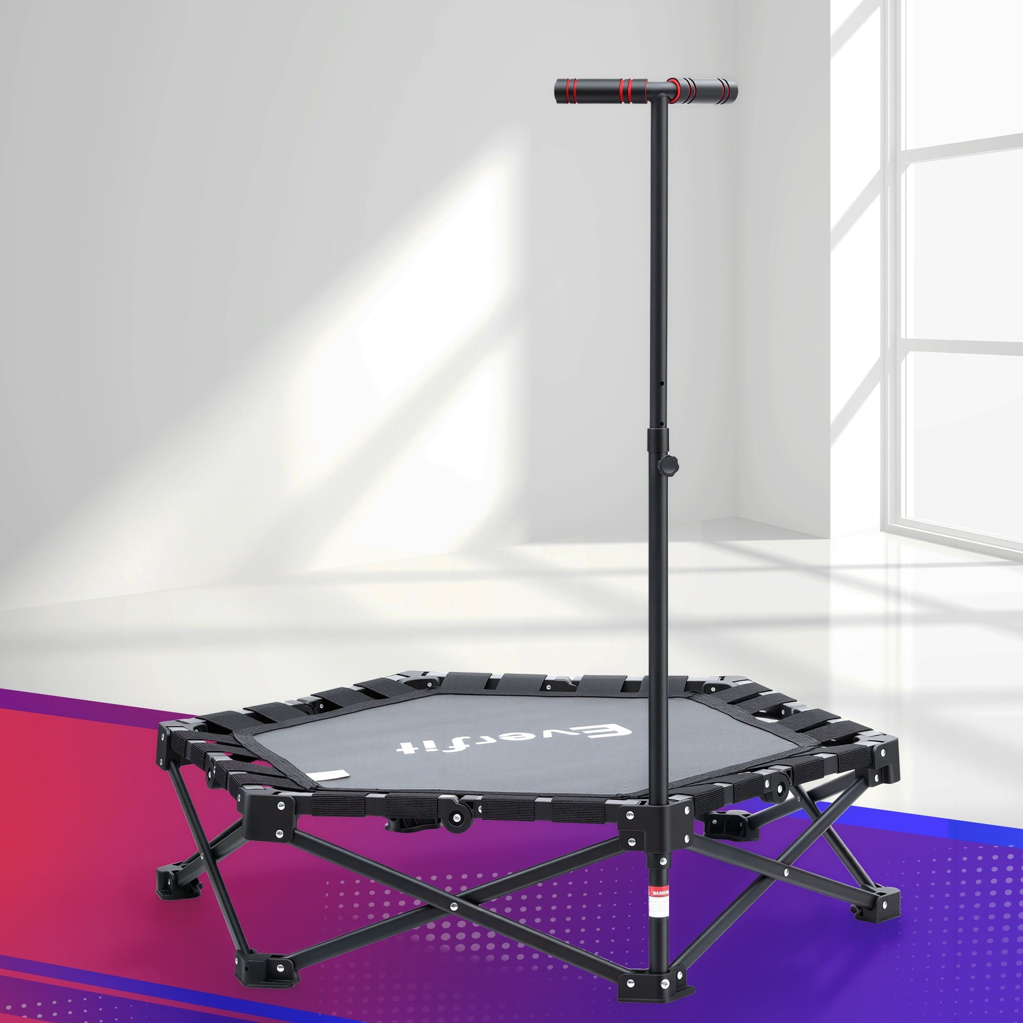 Everfit Fitness Foldable Trampoline Rebounder Adjustable H - TRAMPO-TD-FOLD42-BK