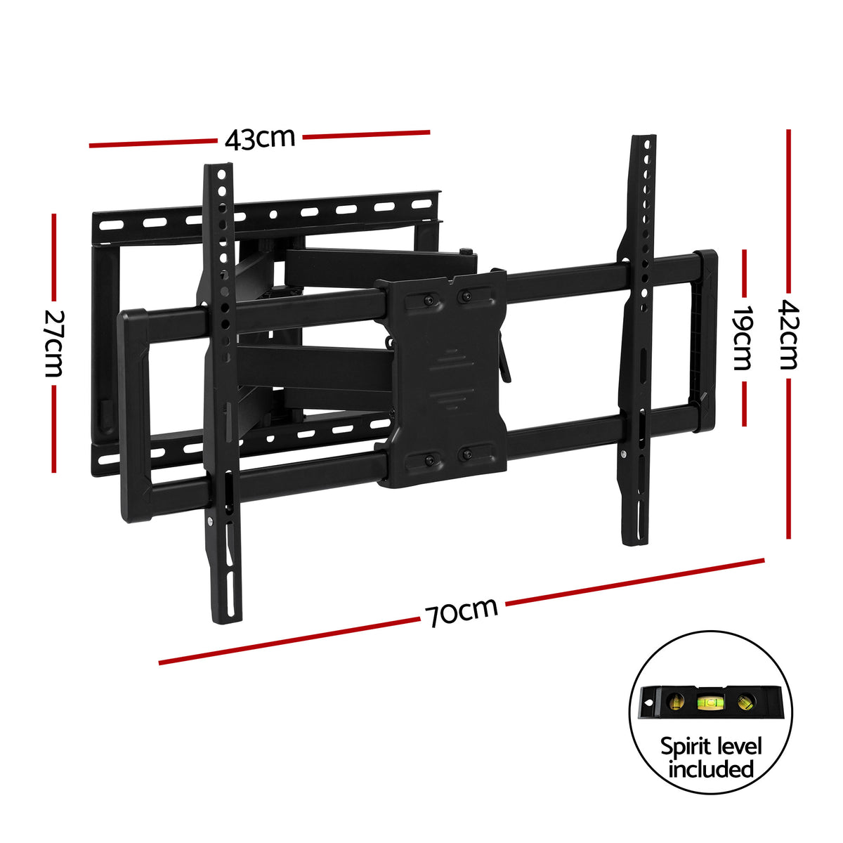 Artiss TV Wall Mount Bracket for 37" - 85" TVs Swivel Tilt - TV-MOUN-B-DOUB-90