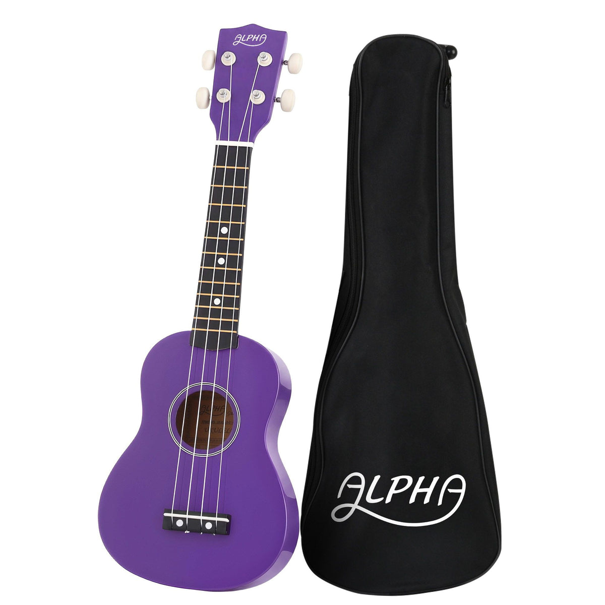 Alpha 21 Inch Ukulele Soprano Beginner Acoustic Small Guitar Kids Strings Purple