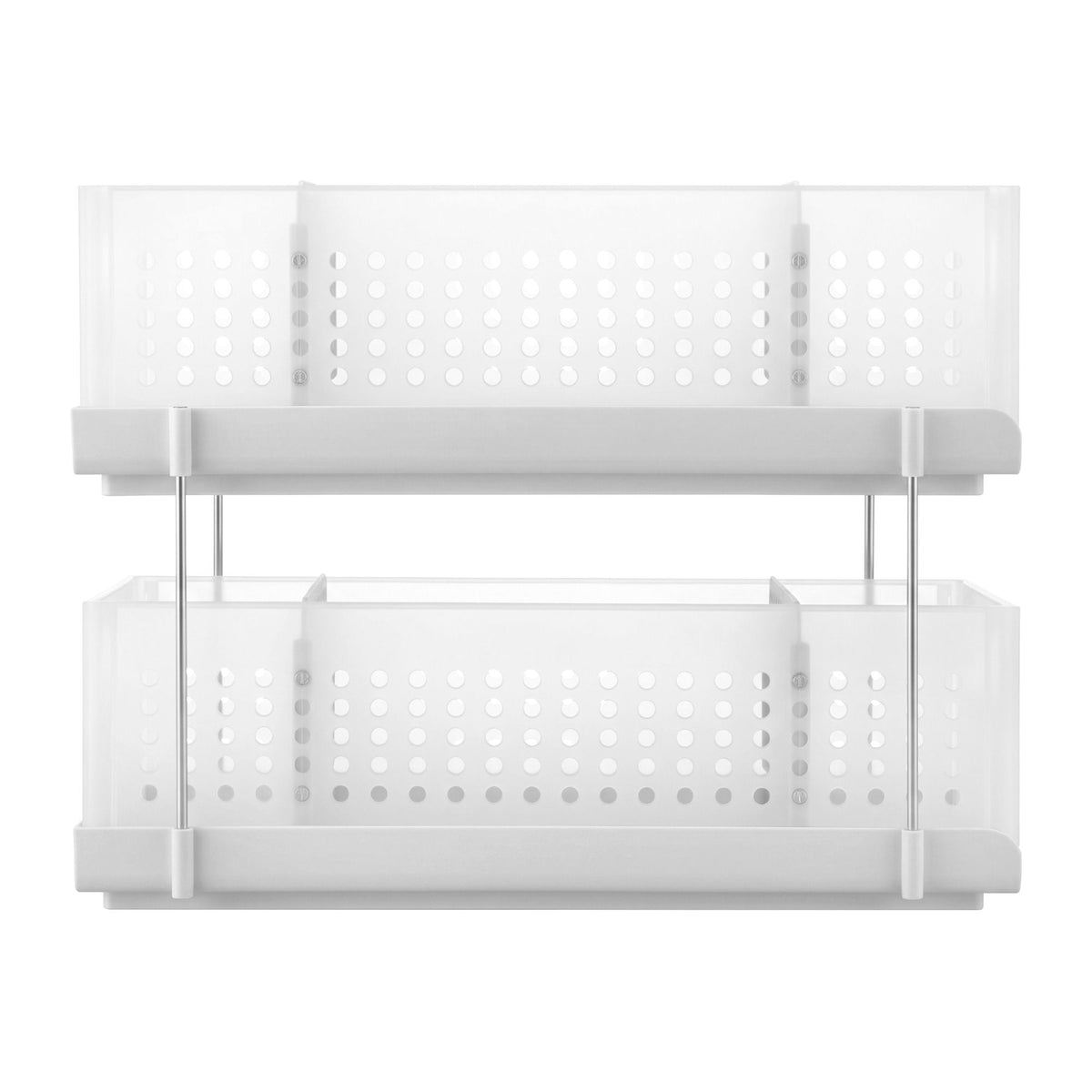 Artiss Under Sink Organizer 2 Tier Pull Out Drawer White - 577263