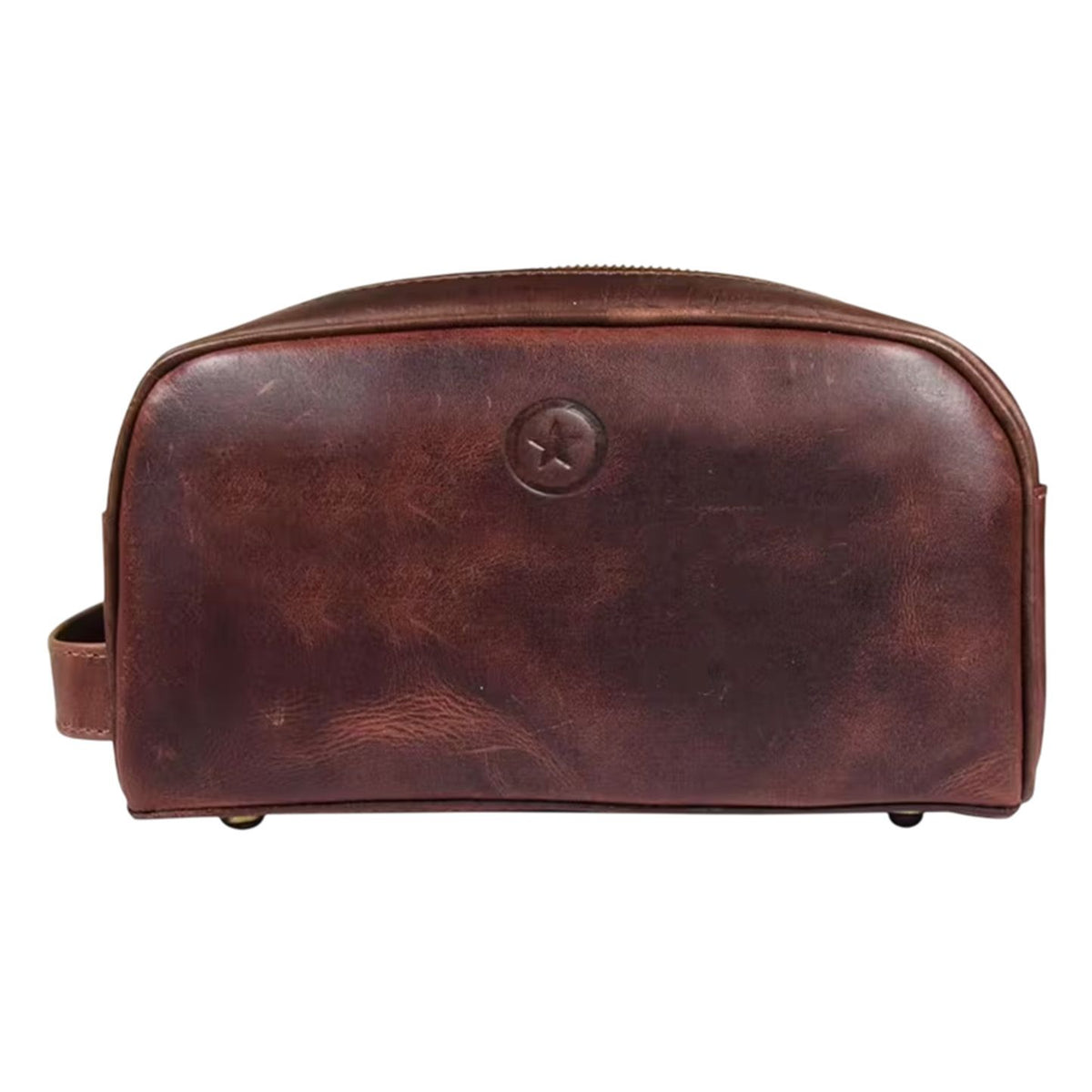 Leather Toiletry Bag for Men Leather Unisex Make-up Bag Travel Dopp Kit