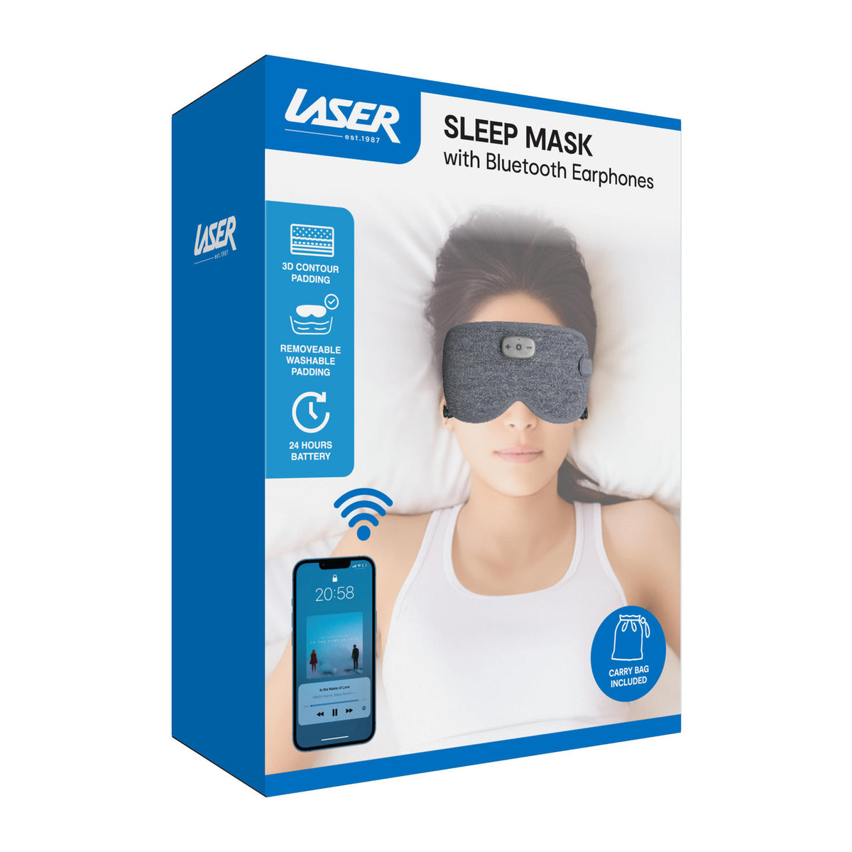Laser Smart Sleeping Mask Earphone Grey