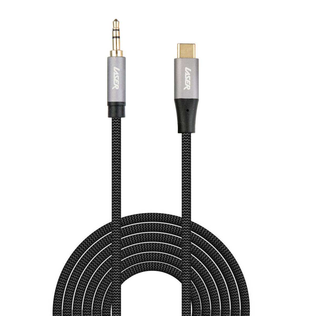 Laser USB-C to 3.5mm AUX Audio Cable 2m - Black