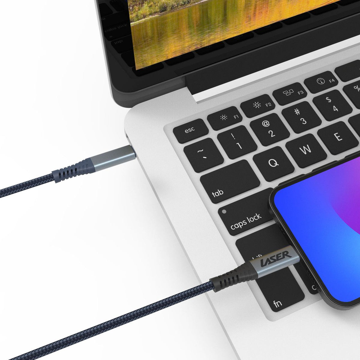 Laser 100W USB-C to USB-C Thunderbolt Braided Cable 1M