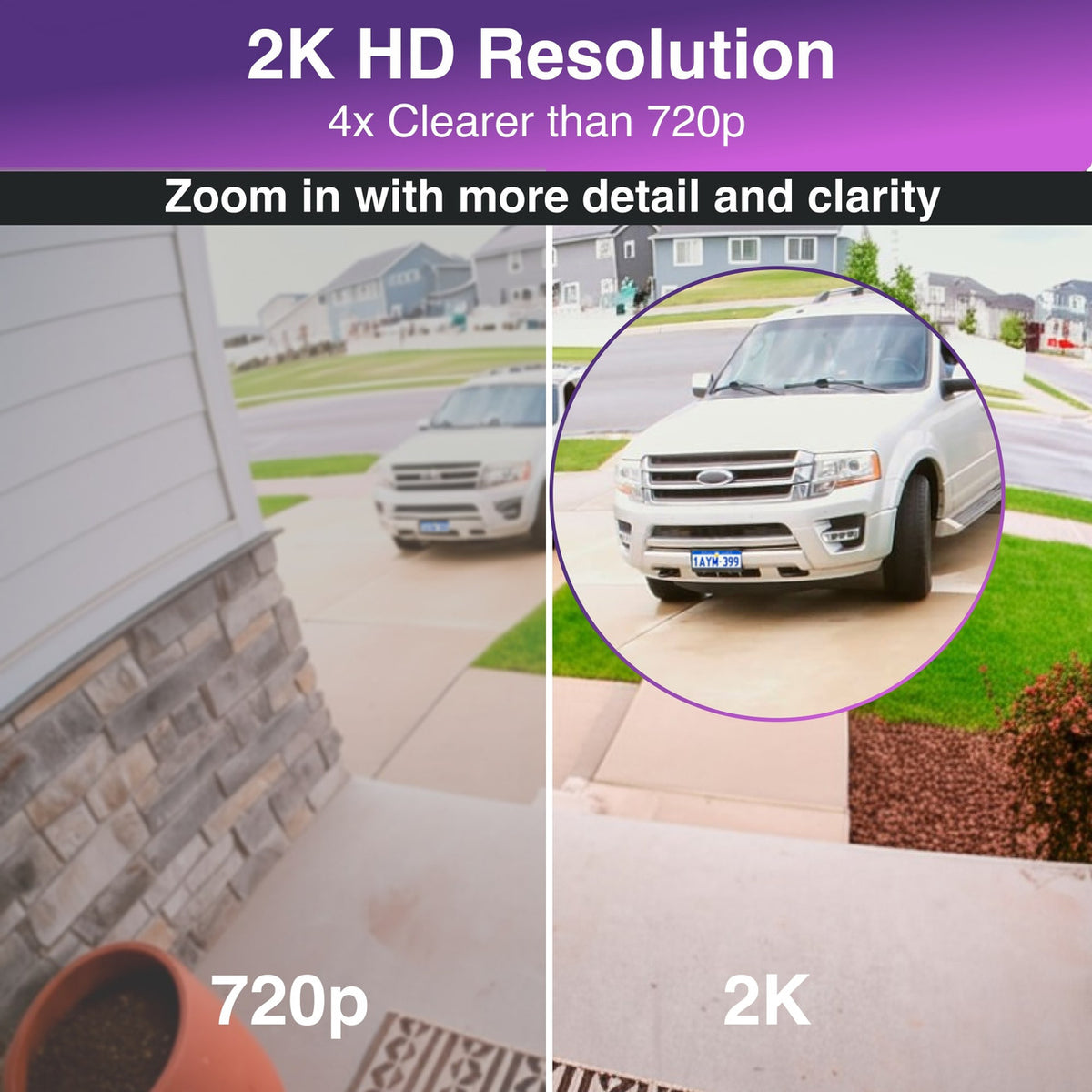 Connect SmartHome Wireless 2K Outdoor Camera 4 Pack