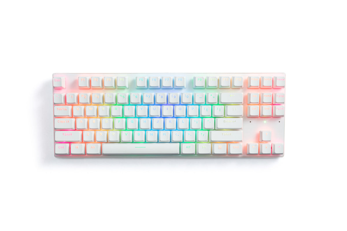 G-TEK Cyborg 87-Key Wired Bluetooth Keyboard White