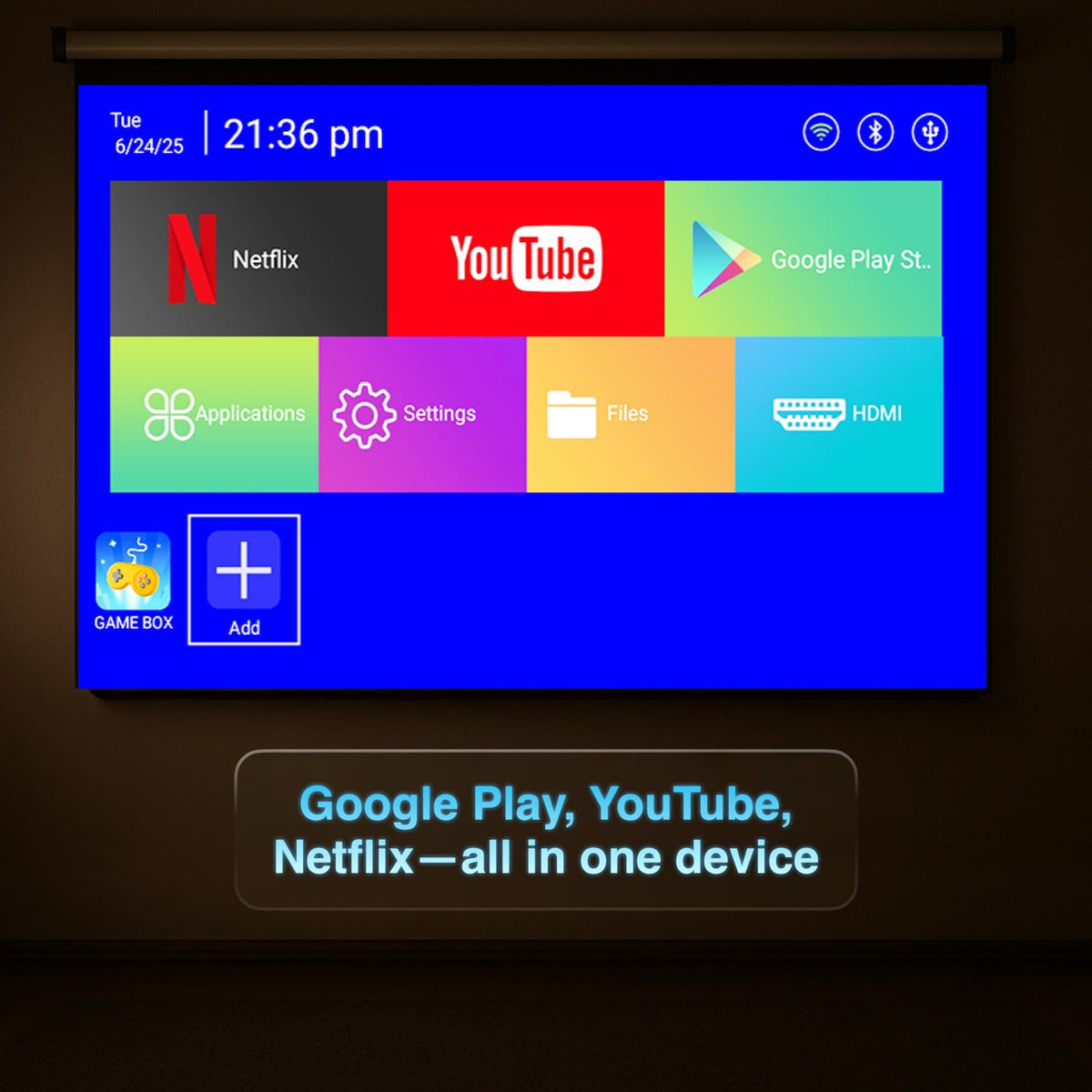 Smart Gaming Projector with 80 Games Dual Controllers