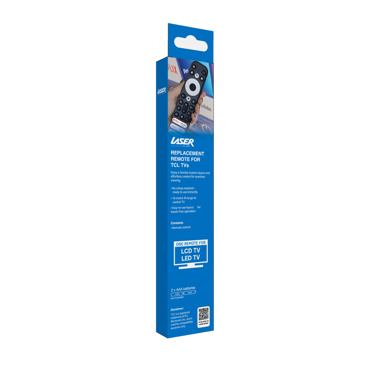 Laser Remote Control for TCL TVs - Black