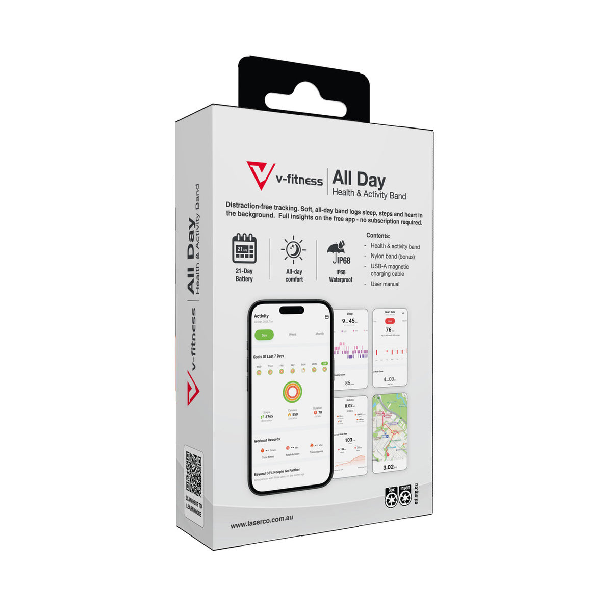 V-Fitness Smart Band Black