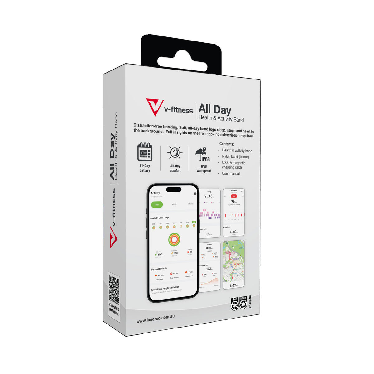 V-Fitness Smart Band Silver